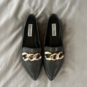 Steve Madden Black Famed Loafers